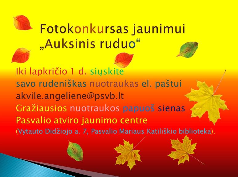 Fotokonkursas jaunimui „Auksinis ruduo“