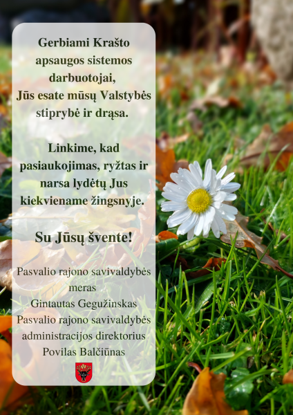 Krašto apsaugos dienos sveikinimas