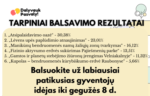 Balsavimas už dalyvaujamojo biudžeto projektus