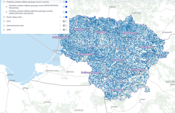 Informacinis pranešimas apie planuojamą tvirtinti paviršinių vandens telkinių apsaugos zonų ir...