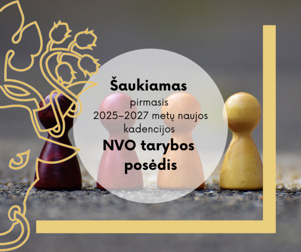 Šaukiamas pirmasis 2025–2027 metų naujos kadencijos Nevyriausybinių organizacijų tarybos posėdis
