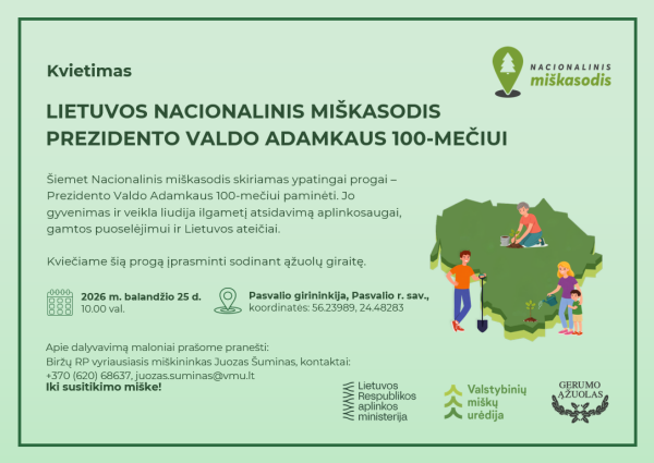 Lietuvos nacionalinis miškasodis Prezidento Valdo Adamkaus 100-mečiui 