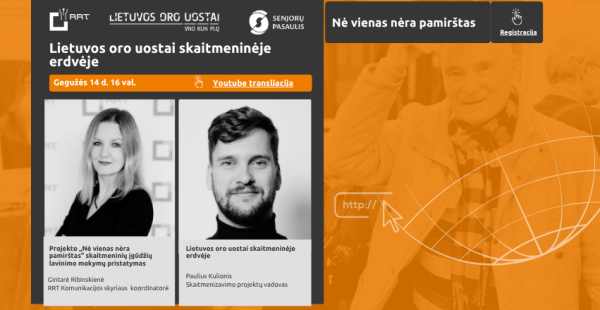 Projektas „Nė vienas nėra pamirštas“  vėl Jus kviečia į nuotolinę paskaitą!