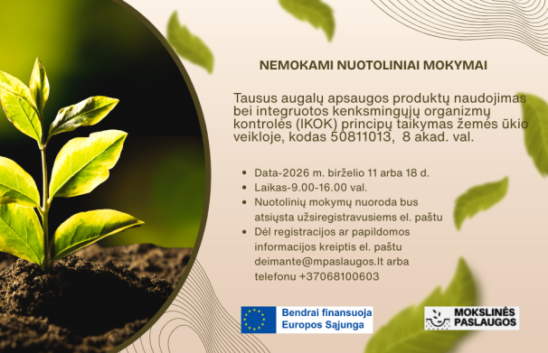 KVIEČIAME Į NEMOKAMUS NUOTOLINIUS  MOKYMUS!
