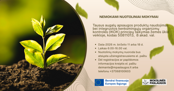 KVIEČIAME Į NEMOKAMUS NUOTOLINIUS  MOKYMUS!