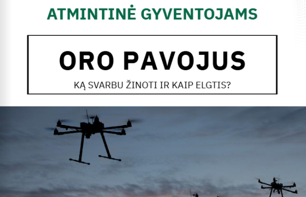 Atmintinė gyventojams „Oro pavojus. Ką svarbu žinoti ir kaip elgtis?“