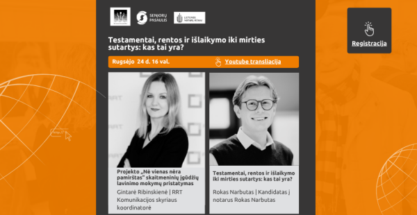 Projektas „Nė vienas nėra pamirštas“  ir vėl Jus kviečia į nuotolinę paskaitą!