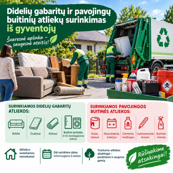 Pasvalio rajone iš gyventojų bus surenkamos stambiagabaritės atliekos