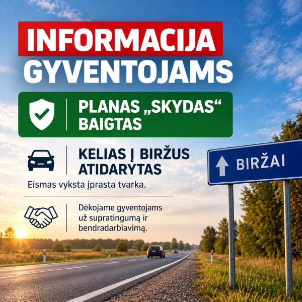Planas „Skydas“ baigtas.